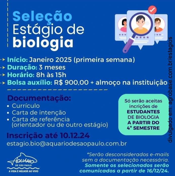 Estágio de biologia – São Paulo/SP