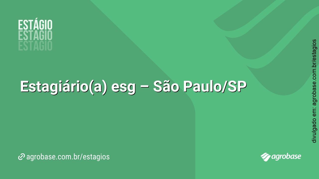 Estagiário(a) esg – São Paulo/SP