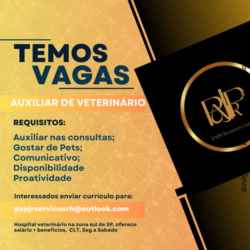 Auxiliar de veterinário – São Paulo/SP [zona sul]