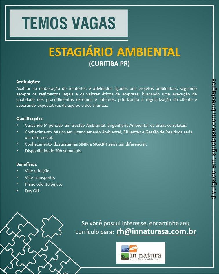 Estagiário ambiental – Curitiba/PR