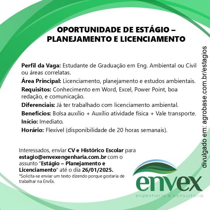 Estágio em licenciamento e planejamento – Curitiba/PR