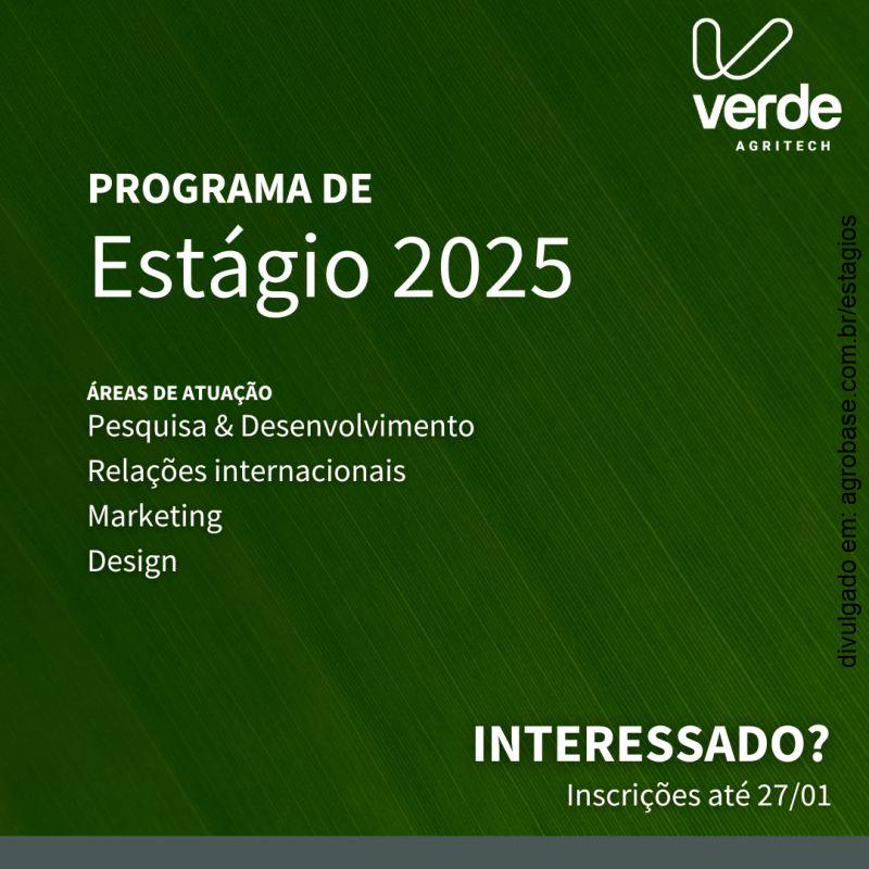 Programa de estágio da Verde Agritech